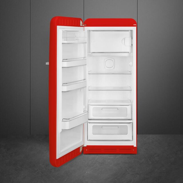 Smeg FAB28LRD6UK Retro Fridge with Icebox Left Hand Hinge - Red