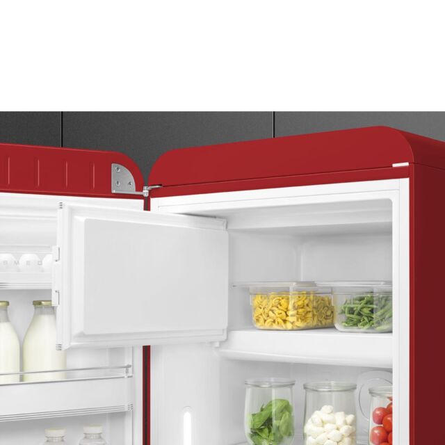Smeg FAB28LRD6UK Retro Fridge with Icebox Left Hand Hinge - Red