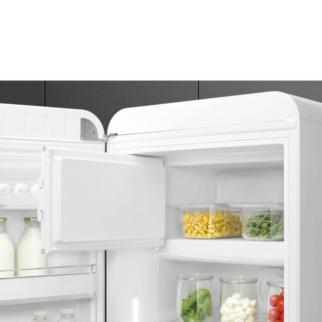 Smeg FAB28LWH6UK Retro Fridge with Icebox Left Hand Hinge - White