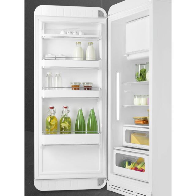 Smeg FAB28LWH6UK Retro Fridge with Icebox Left Hand Hinge - White