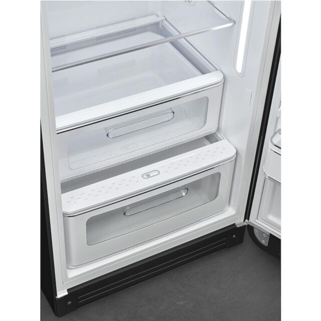 Smeg FAB28RDBB5 60cm 50s Style Right Hand Hinge Fridge with Icebox, Black
