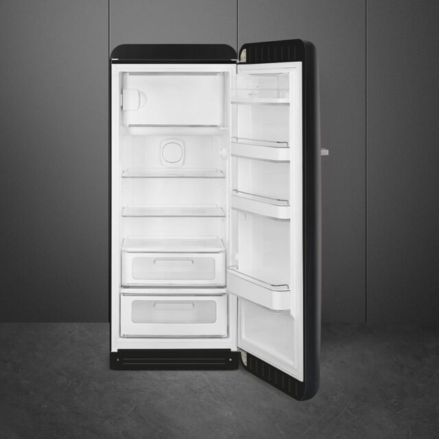 Smeg FAB28RDBB5 60cm 50s Style Right Hand Hinge Fridge with Icebox, Black