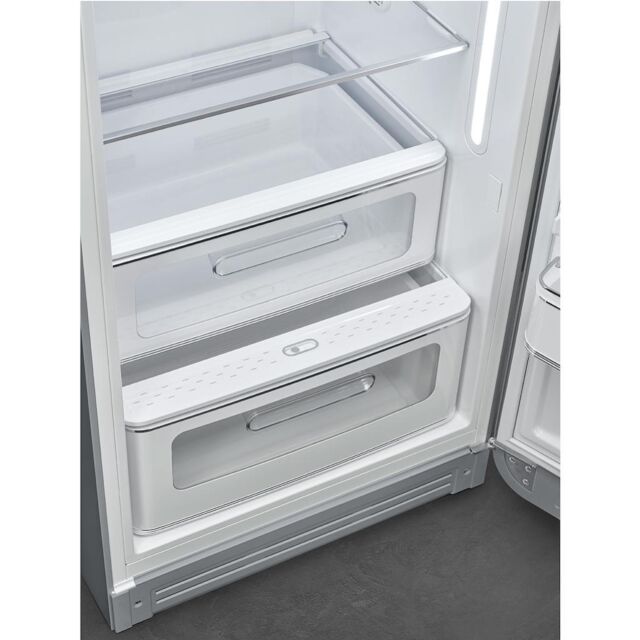 Smeg FAB28RSV6 Retro Fridge with Icebox Right Hand Hinge - Silver