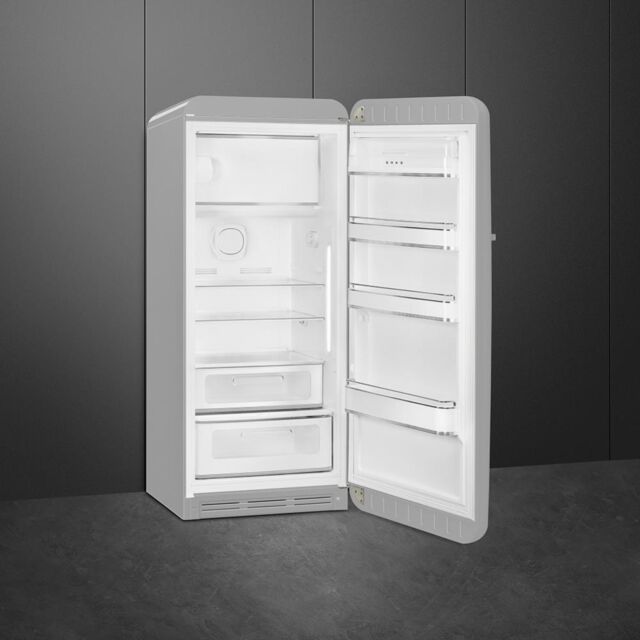 Smeg FAB28RSV6 Retro Fridge with Icebox Right Hand Hinge - Silver