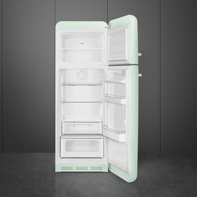 Smeg FAB30RPG5UK 60cm 50s Style Right Hand Hinge Freezer over Fridge, Pastel
