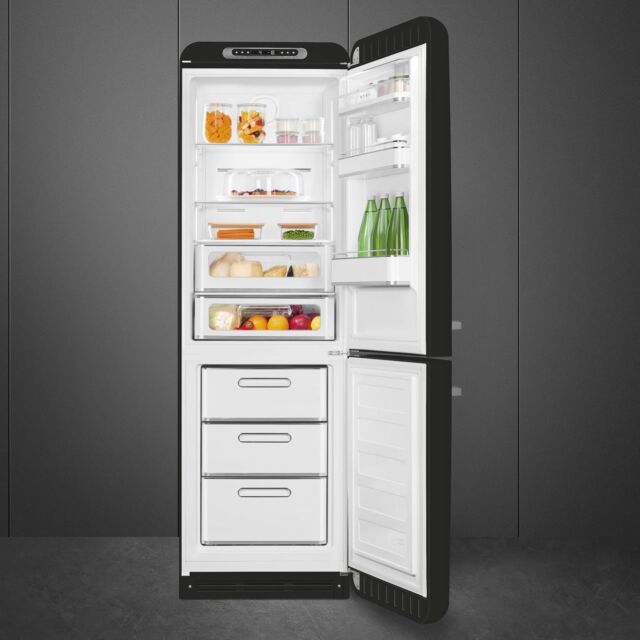 Smeg FAB32RBL6UK Retro Fridge Freezer Right Hand Hinge - Black