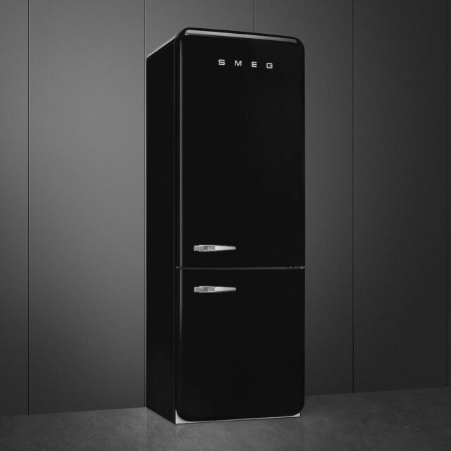 Smeg FAB38RBL6 Retro Fridge Freezer Right Hand Hinge - Black