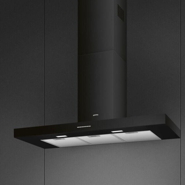 Smeg KBT110BL 110cm Chimney Cooker Hood - Black