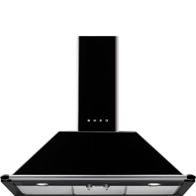 Smeg KT90BLE 90cm Victoria Chimney Hood, Black