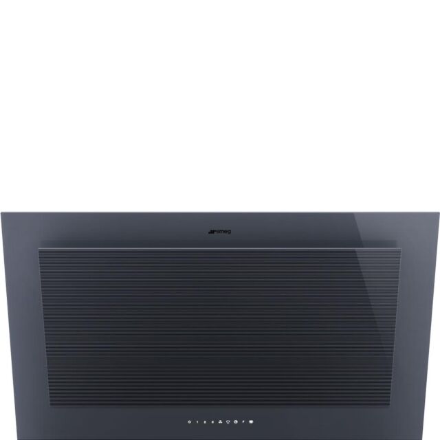 Smeg KV194G 90cm Linea Angled Chimney Auto Vent 2.0 Hood, Neptune Grey