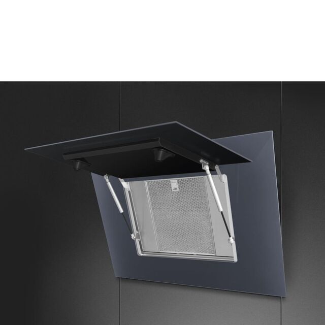 Smeg KV194G 90cm Linea Angled Chimney Auto Vent 2.0 Hood, Neptune Grey