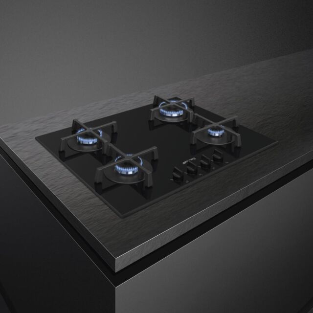 Smeg PV264B 60cm Gas on Glass Hob, Black