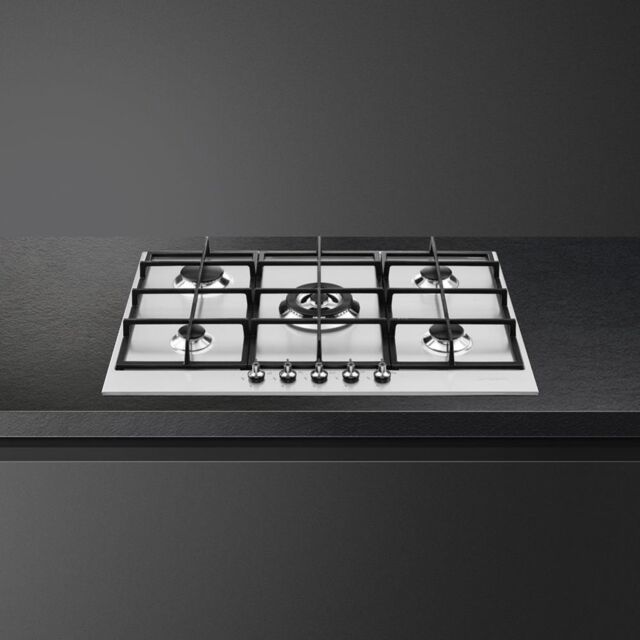 Smeg PX375 73cm Classic Gas Hob, Stainless Steel