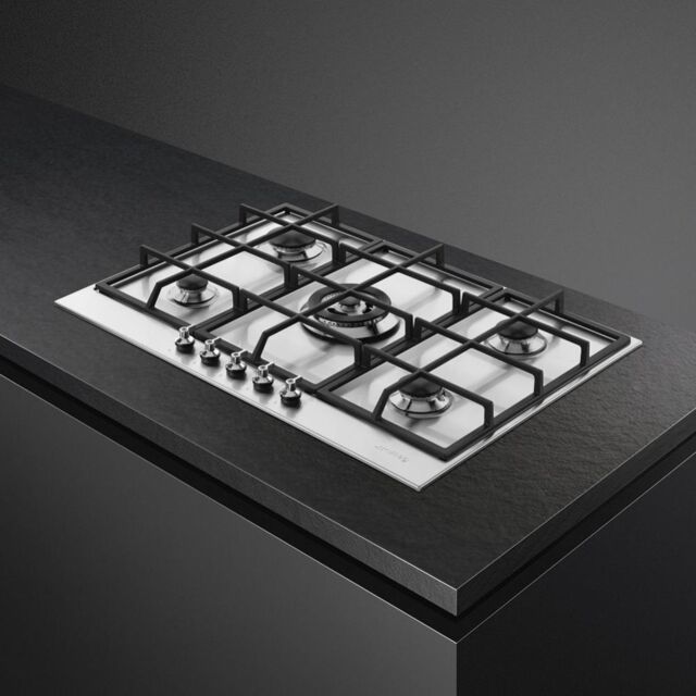 Smeg PX375 73cm Classic Gas Hob, Stainless Steel