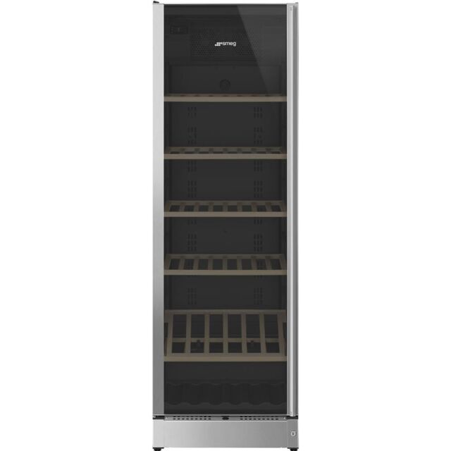 Smeg SCV115GS Freestanding Wine Cooler - Silver Glass