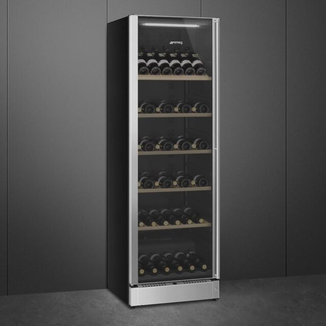 Smeg SCV115GS Freestanding Wine Cooler - Silver Glass