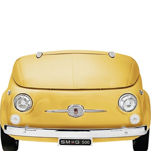 Smeg SMEG500G 50s Retro Style FIAT 500 Refrigerator, Yellow