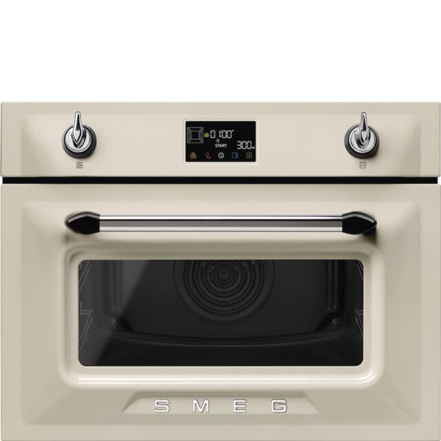 Smeg SO4902M1P 45cm Victoria Combi Microwave, Cream