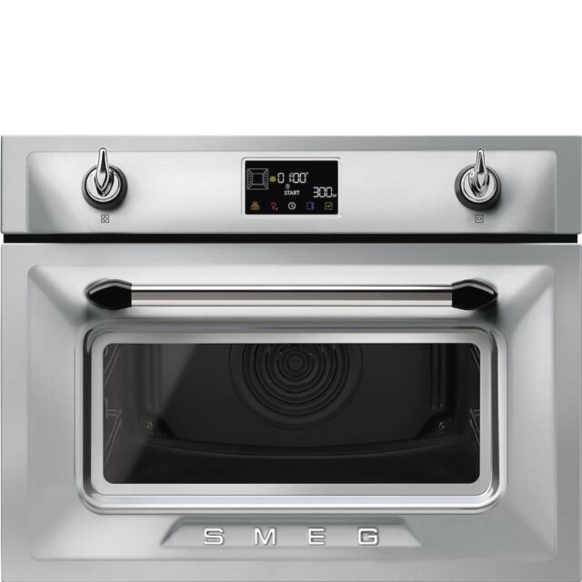 Smeg SO4902M1X 45cm Victoria Combi Microwave, Stainless Steel