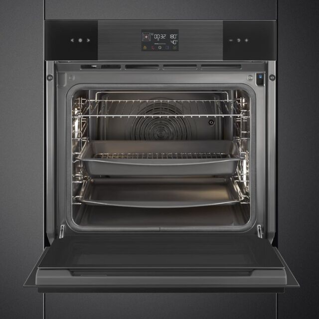 Smeg SOP6102S2PB3 60cm Linea Pyrolytic SteamOne Oven, Black