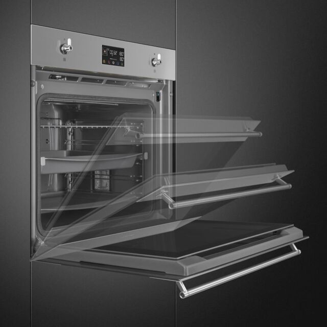 Smeg SOP6302S2PX 60cm Classic SteamOne Single Oven, Stainless Steel