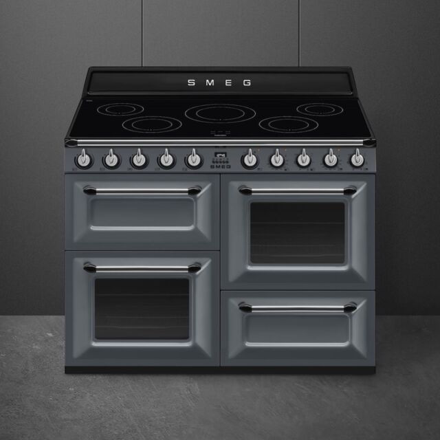 Smeg TR4110IGR2 110cm Victoria Electric Range Cooker, Slate Grey