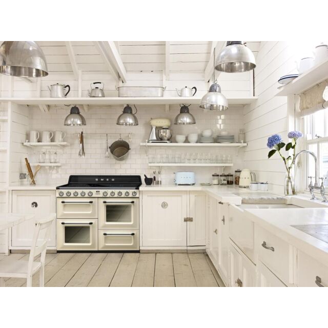 Smeg TR4110IP2 110cm Victoria Electric Range Cooker, Cream