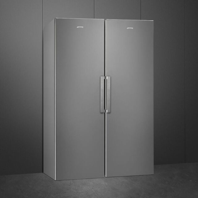 Smeg UKFF18EN2HX 60cm Freestanding No Frost Freezer, Stainless Steel