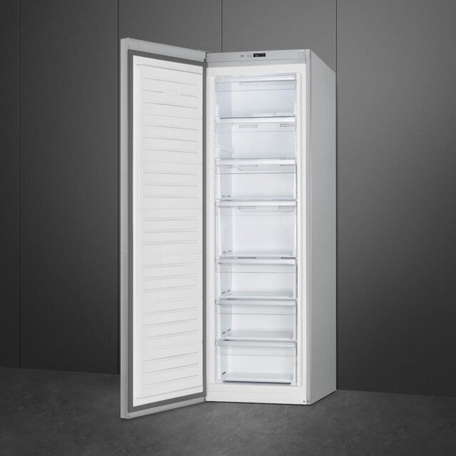 Smeg UKFF18EN2HX 60cm Freestanding No Frost Freezer, Stainless Steel