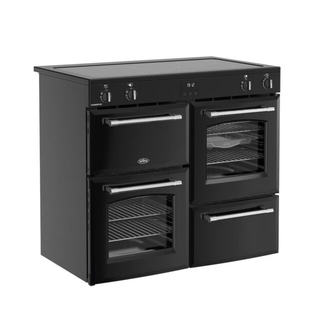 Belling RCA FARMHOUSE 100Ei 100cm Electric Induction Touch Range Cooker - Black