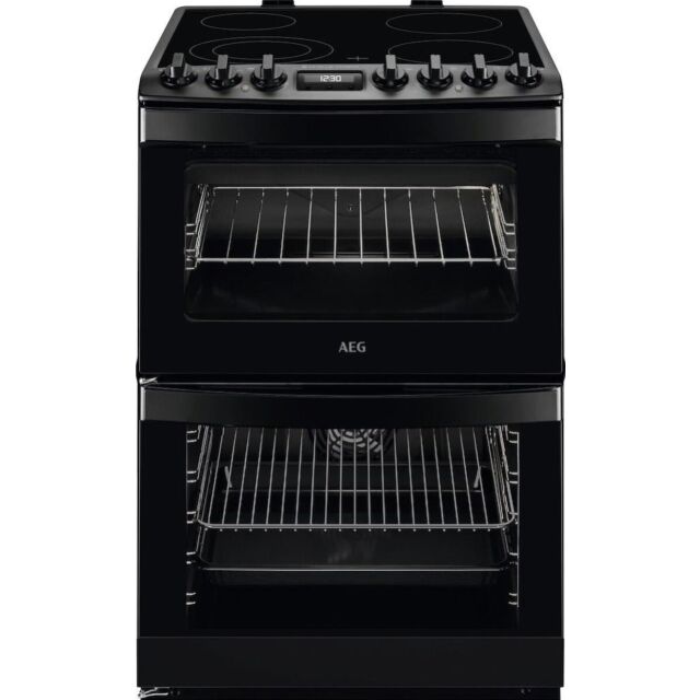 AEG CCB6741MCB 6000 SteamBake Ceramic Electric Cooker with Double Oven