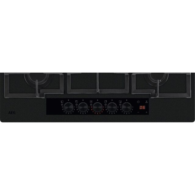 AEG HKB75341NL 75cm Gas on Glass Hob - Black Glass