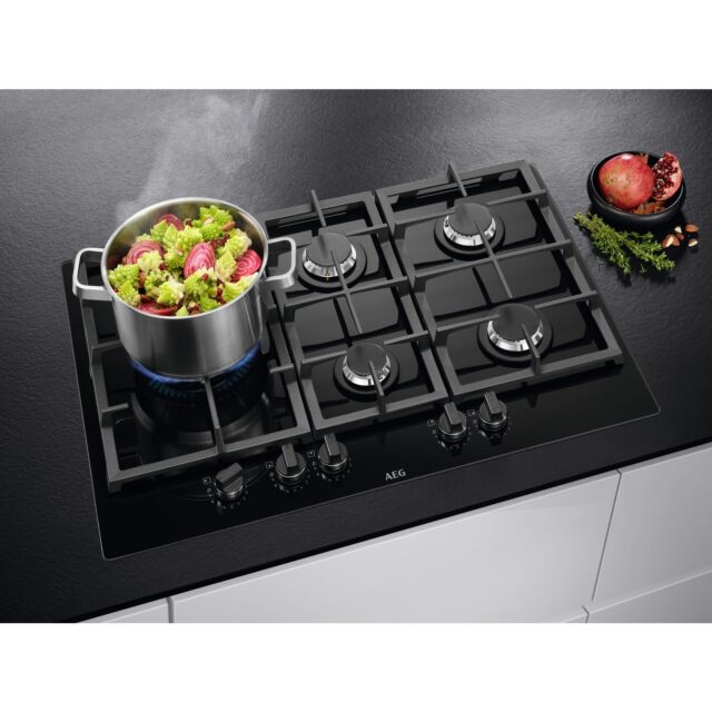 AEG HKB75820NB 6000 Gas on Glass Gas Hob
