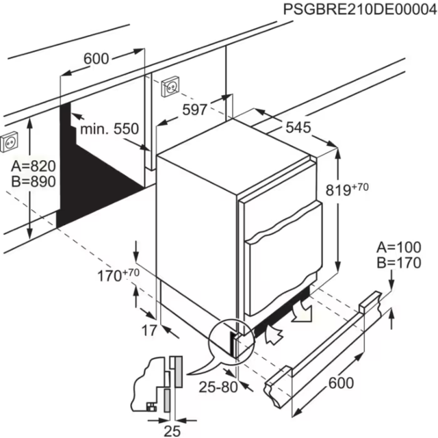 AEG OAB7N82EF 7000 Series Upright NoFrost Freezer