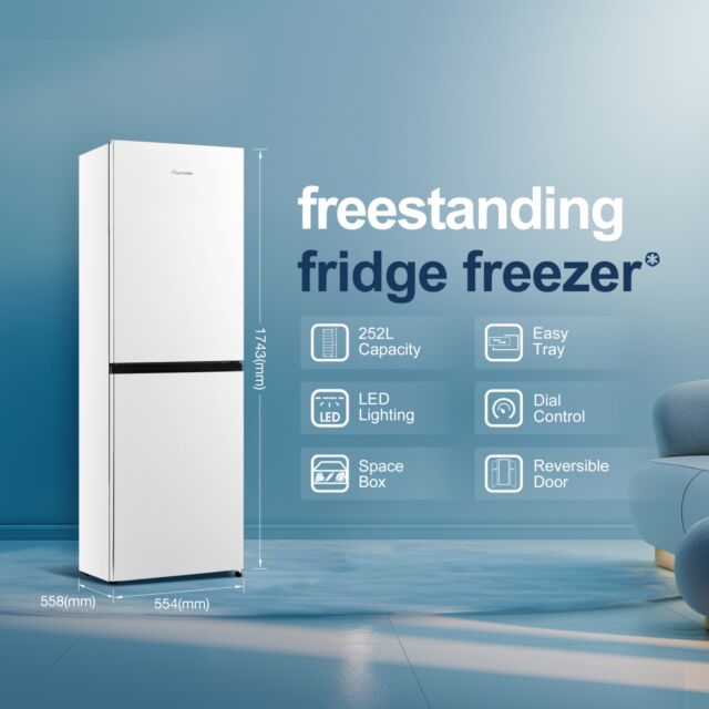 Fridgemaster MC55240E 175cm High 50/50 Freestanding Fridge Freezer - White - E Rated 
