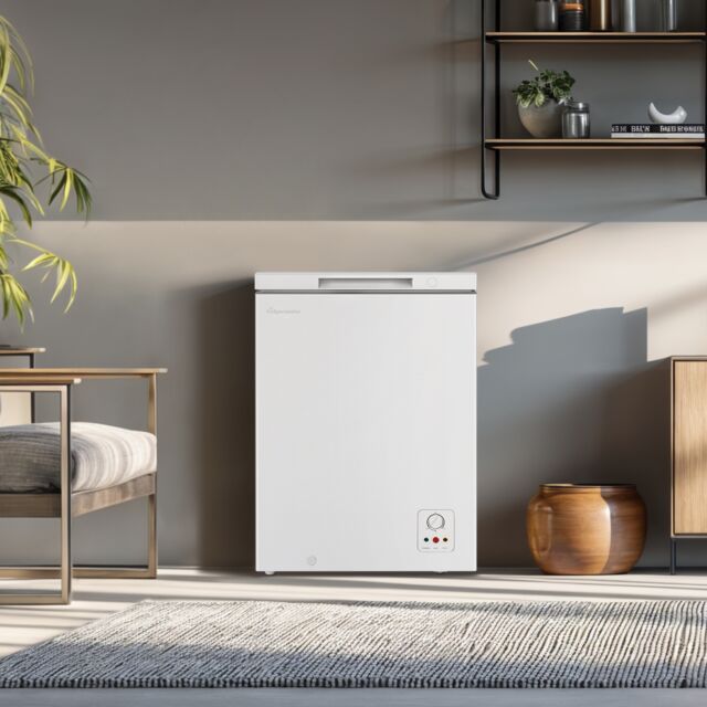 Fridgemaster MCF100E 97L Chest Freezer, White 