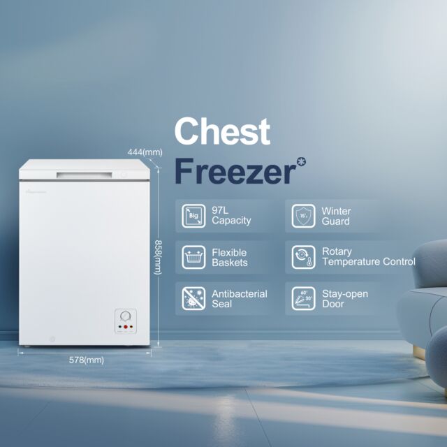 Fridgemaster MCF100E 97L Chest Freezer, White 