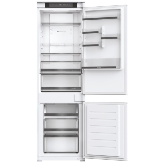 Haier HBW5518EK-1 Total No Frost Integrated Fridge Freezer, Sliding Hinge, 70/30, White