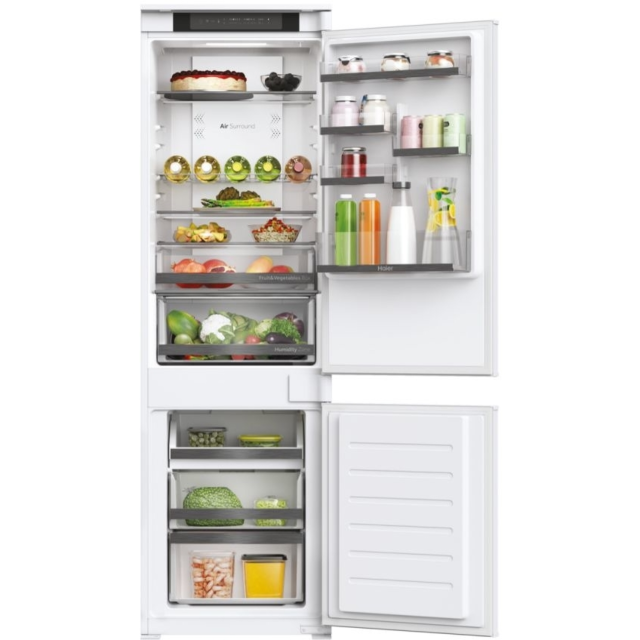 Haier HBW5518EK-1 Total No Frost Integrated Fridge Freezer, Sliding Hinge, 70/30, White