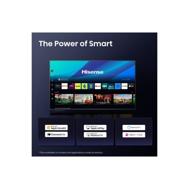 Hisense 100U7QTUK 100 inch Mini-LED 4K Ultra HD HDR 165Hz Smart AI TV with Freely
