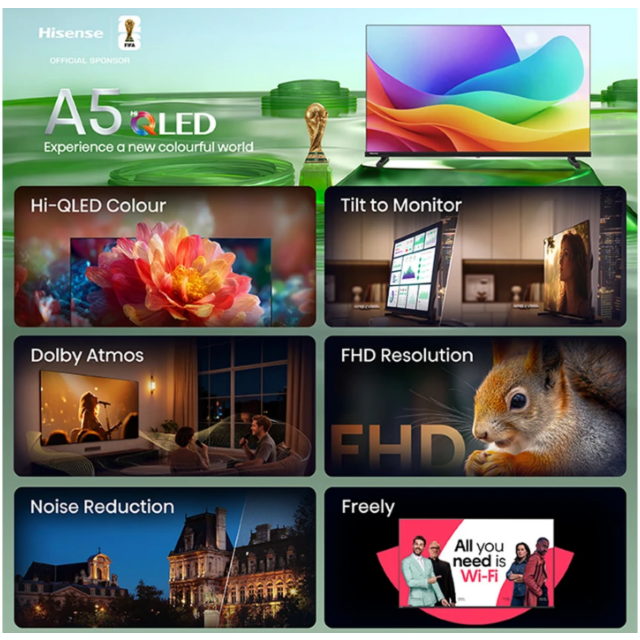 Hisense 40A5STUK 40 inch QLED Full HD Smart TV with Freely