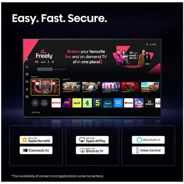Hisense 55A6STUK 55 inch 4K Ultra HD AI Smart TV with Freely