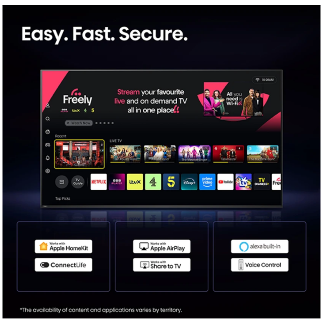 Hisense 65A6STUK 65 inch 4K Ultra HD AI Smart TV with Freely