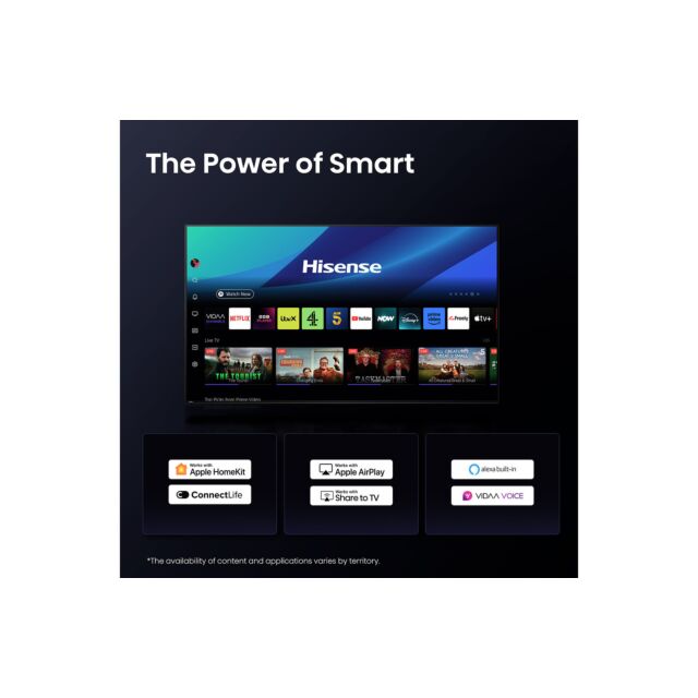 Hisense 65A85QTUK 65 inch OLED 4K Ultra HD HDR Smart AI TV with Freely