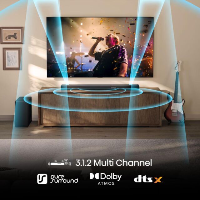 Hisense AX3120Q 3.1.2ch Dolby Atmos DTS: X Soundbar with Wireless Subwoofer 