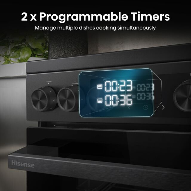 Hisense HDCEC5C10B Ceramic Electric Cooker with Double Oven
