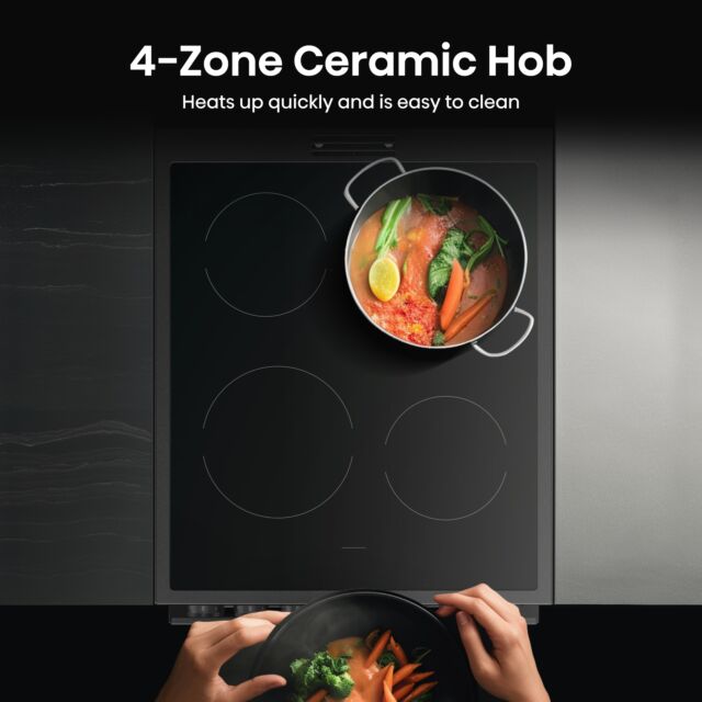 Hisense HDCEC5C10B Ceramic Electric Cooker with Double Oven