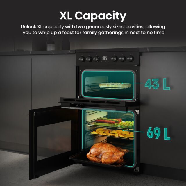Hisense HDCEC5C10B Ceramic Electric Cooker with Double Oven
