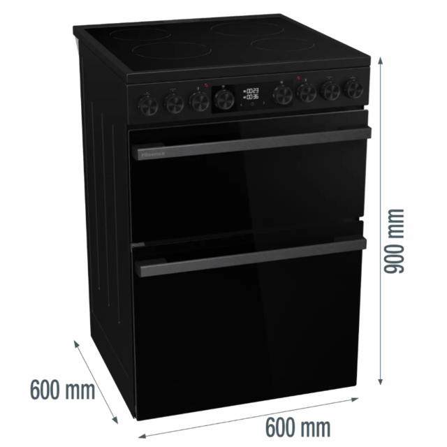 Hisense HDCEC6C20B Electric Cooker With Double Oven, 60 Cm