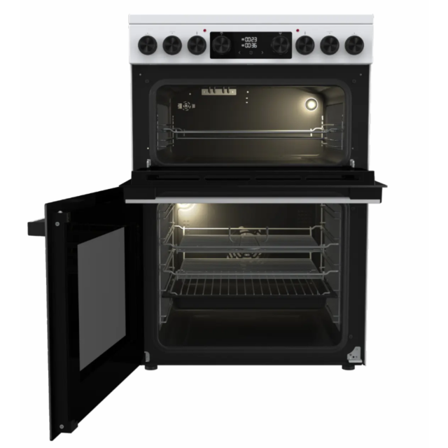 Hisense HDCEC6C20W Electric Cooker With Double Oven, 60 Cm